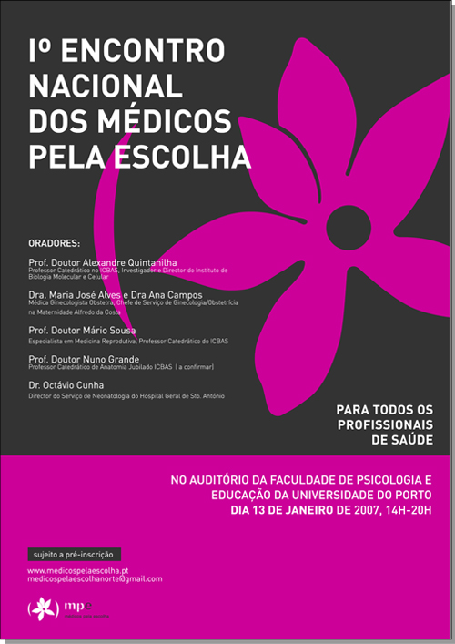 Cartaz 1º Encontro Nacional dos Médicos Pela Escolha